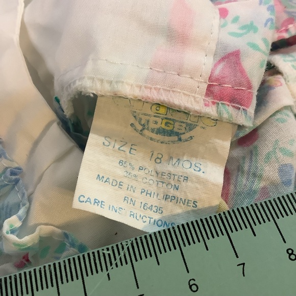 Vintage Cradle Togs Floral Dress And Bonnet Set Embroidered 18 Months - Picture 7 of 8